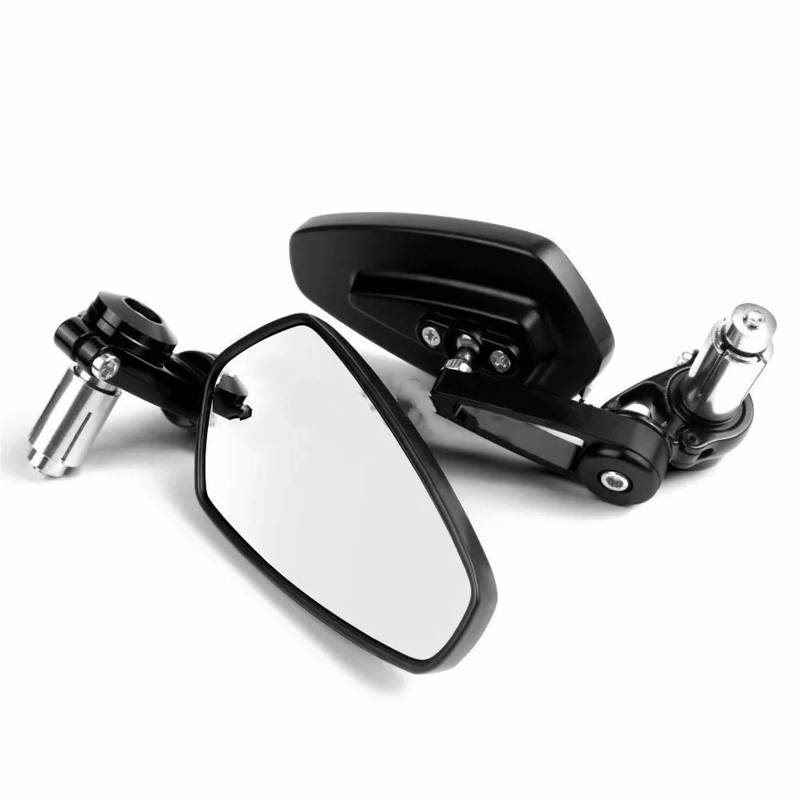 Motorrad Außenspiegel Motorrad 360 Grad Schwenk Universal 7/8 "Lenkerende Billet-Aluminium-Seitenrückspiegel für Suzuki Motorrad Rückspiegel(Schwarz) von YANGTINGTING