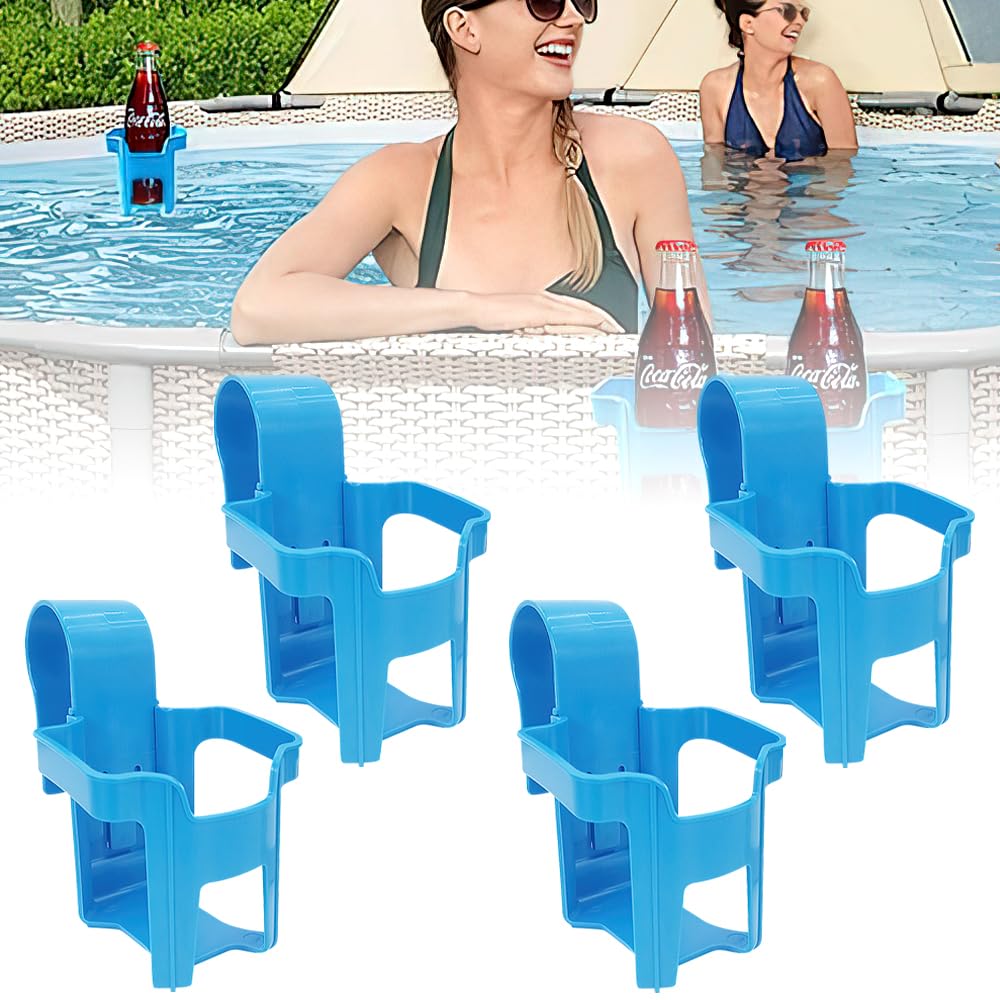 YANGUN 4 Stück Getränkehalter Pool, Getränkehalter Poolrand, Multifunktionaler Poolzubehör, Poolside Cup Holder für Pools, Getränke Halter Flaschenhalter Dosenhalter Cupholder für Pools von YANGUN