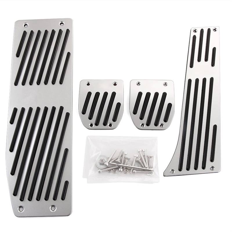 YANHAO Auto Pedal Set,Bremse FußBett FußStüTze Pedale Auto Gasbremsfußpedale Pedalabdeckung Passend für BMW F30 F10 F20 E34 E39 E90 E60 E63 F12 E84 F25 1 3 5 6 x1 x3 x5 Serie LHD (Color : Silver mt) von YANHAO