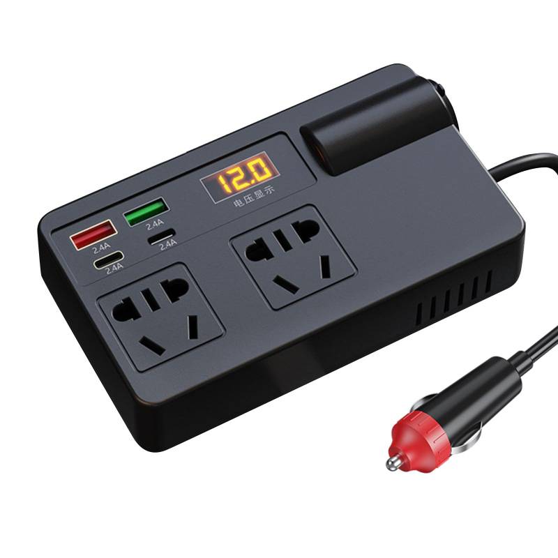 YAOGUI Auto Plug Adapter Auslass Mit PD30W Typ C & USB A Port 120W Auto Wechselrichter DC12V-24V Bis V Auto Reiseadapter von YAOGUI