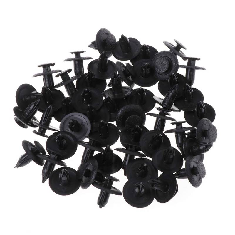 YAPAILANG 50 Stück schwarze Autotür für Kofferraumbefestigung, Paneel-Clips, Nieten, 6 mm Loch für M von YAPAILANG