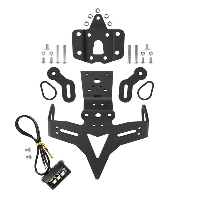 YAQEMOE Kennzeichenhalter Motorrad Kompatibel Mit MT-07 Für FZ-07 2014-2023 Motorrad-Kennzeichenhalter-Kotflügel Für Eliminator-Registrierungshalterungs-Ersatzkit von YAQEMOE