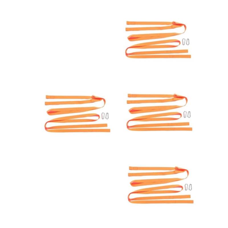 YARNOW 4 Stück Schneeleine Winter zubehör Traktionsriemen für Anhänger Rolltor-Riemenscheibe Schiebetür Riemenscheibe Schlittenschleppseil Schneemobil-Bergungsgurt Nylon Orange von YARNOW