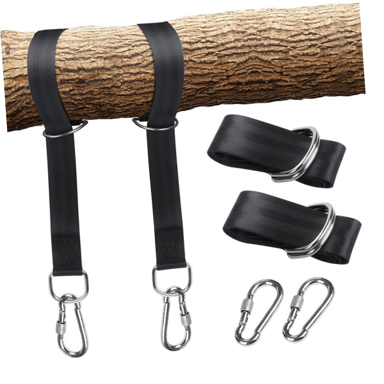 YARNOW Baumschaukel-Aufhängegurt-Set Baumschaukelband Aufhänger Riemen zum Aufhängen von Bäumen Seile Bar schaukeln für draußen Outdoor schaukel Outdoor-Schaukelbügel Schaukelriemen Black von YARNOW