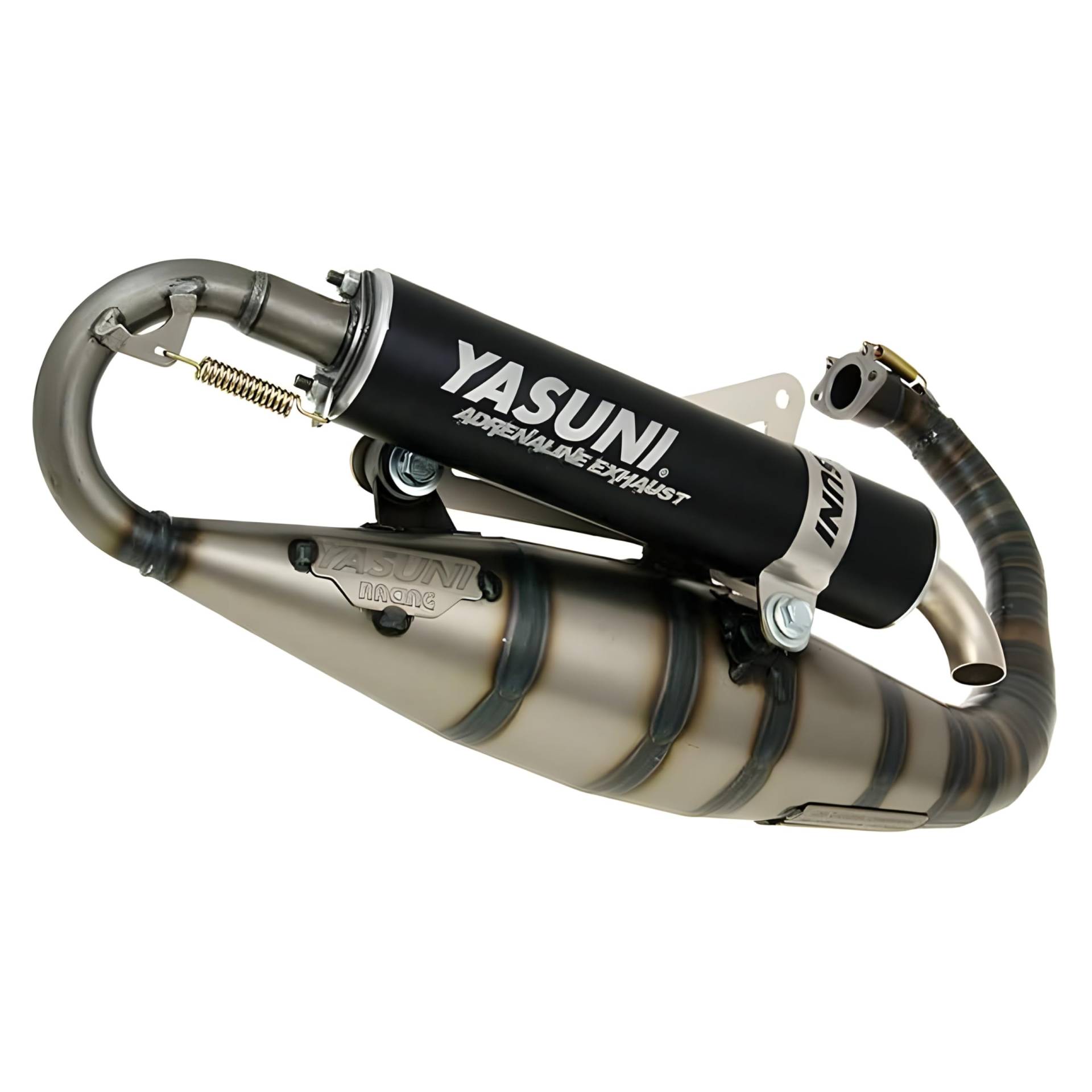 Auspuff Yasuni Carrera 16 schwarz für Minarelli stehend von YASUNI