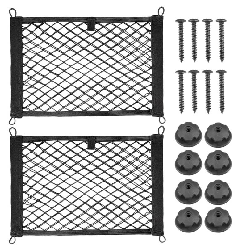 YATEICBC 2 Pcs Dachträger Sicherheitsnetz,Gepäcknetz Fahrrad mit 8 Schrauben, Gepäcknetz Wohnwagen 35 * 25CM, Motorrad, Fahrradkorb, Gepäckträger, Haushalt von YATEICBC