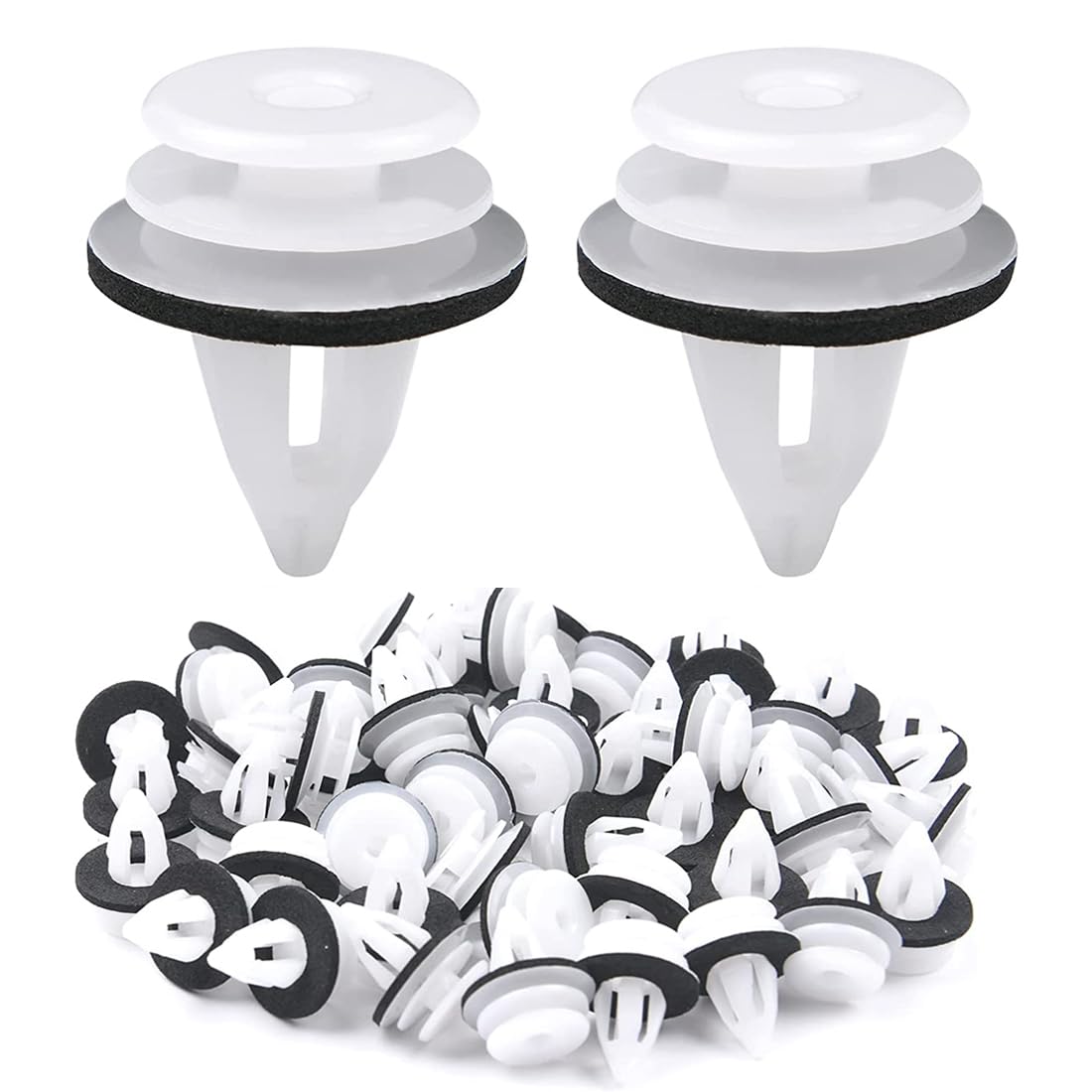 YATEICBC- 50 Pcs Türverkleidungsclips, Autozubehörclips, Autoclips, Universal-Türverkleidungsclips, Stoßfängerverkleidungsclips aus Kunststoff mit Schwammkissen von YATEICBC