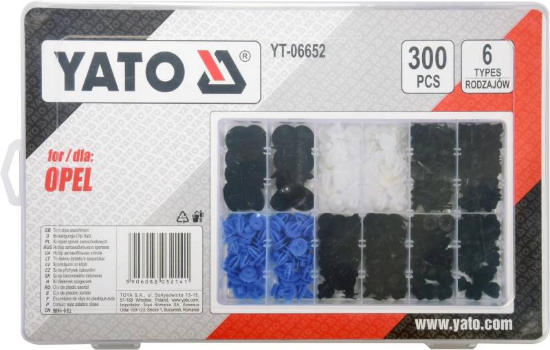 YATO Clips Sortiment für OPEL 300-teilig (YT-06652) von YATO