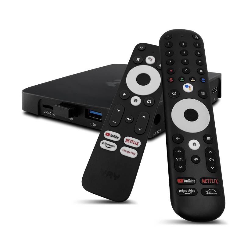 VU+ Yay GO PRO Android TV 4K Streaming Box Android 10.0 - Google Zertifiziert - Chromecast - Netflix 4K, Prime Video 4K, Disney+ 4K, YouTube 4K, Bluetooth Fernbedienung, Dolby Digital Plus von VU+