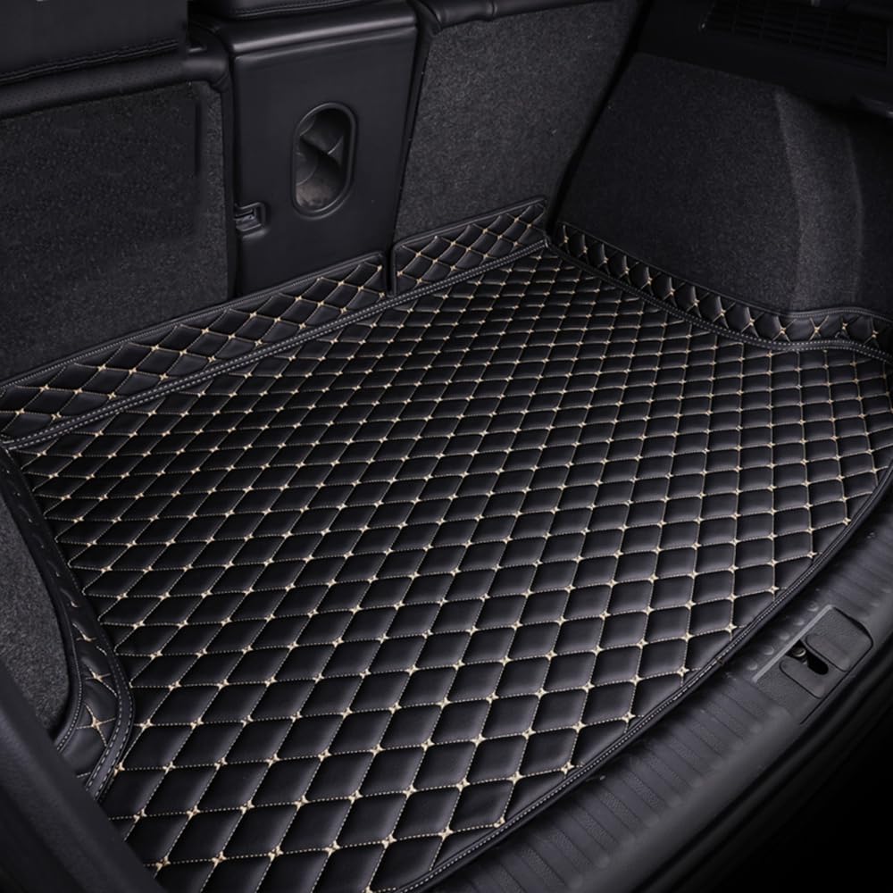 Antirutschmatte Kofferraummatte Für BMW 2er Gran Tourer F46 (7-seat) 2014-2017, Wasserdicht Antirutsch Kofferraumwanne Schutzmatte, Flacher Stil Kofferraummatte,B Black Beige von YAZGAN