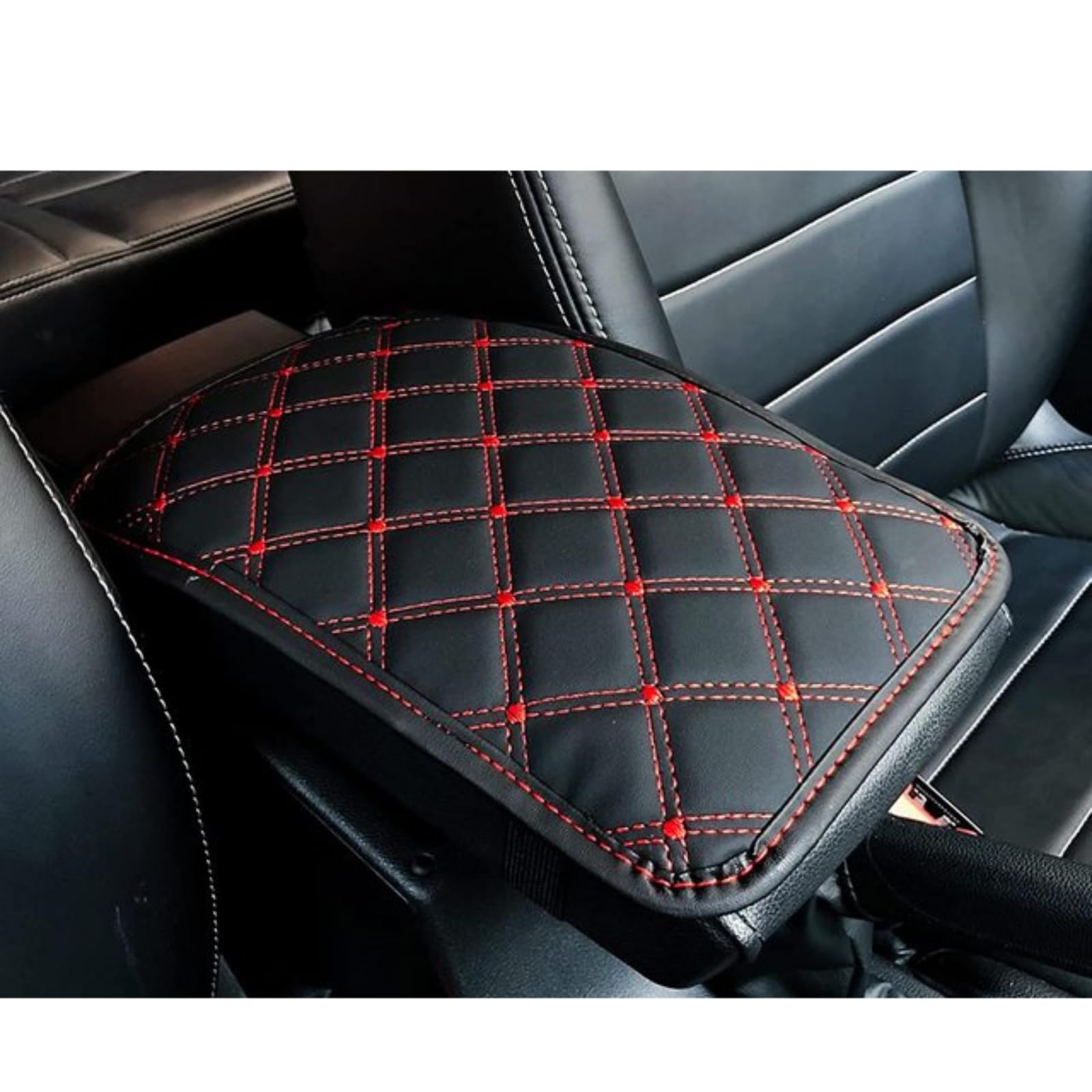 Innen Auto Armlehne Lagerung Abdeckung Kissen Abdeckung Pad Für Smart (schwarz rot) Passend für die meisten Automodelle von YAZOLAS