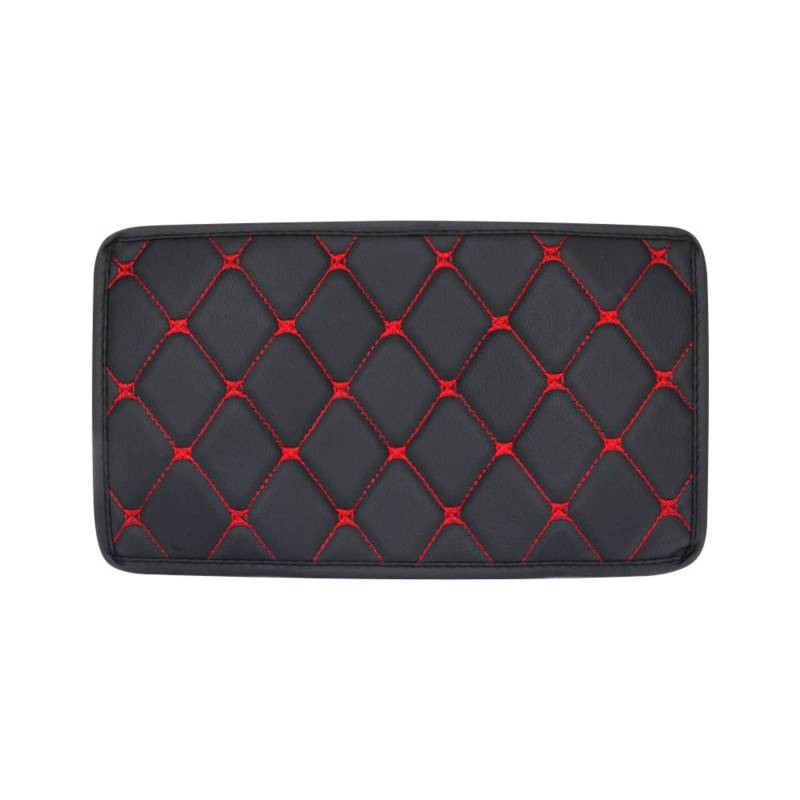 Matte Innen Auto Armlehne Lagerung Abdeckung Kissen Abdeckung Pad Für Smart(Schwarz-roter faden) Passend für die meisten Automodelle von YAZOLAS