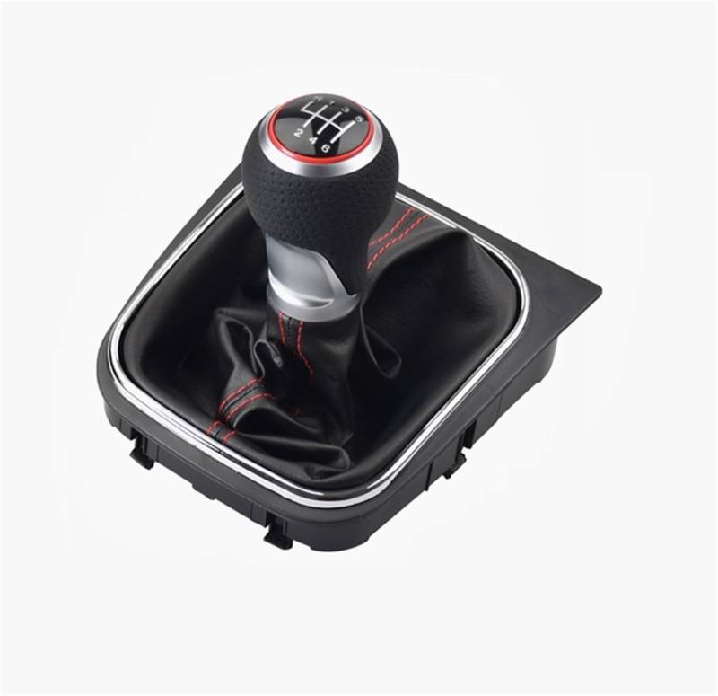 Auto Schaltknauf 5 6-Gang-Schaltknauf, Kompatibel Mit VW Für Golf 5 MK5 Rabbit Jetta 2004 2005 2006 2007 2008 2009, Für Golf 6 Jetta MK6 2010–2014(6 Speed-Red) von YBCVEPQ