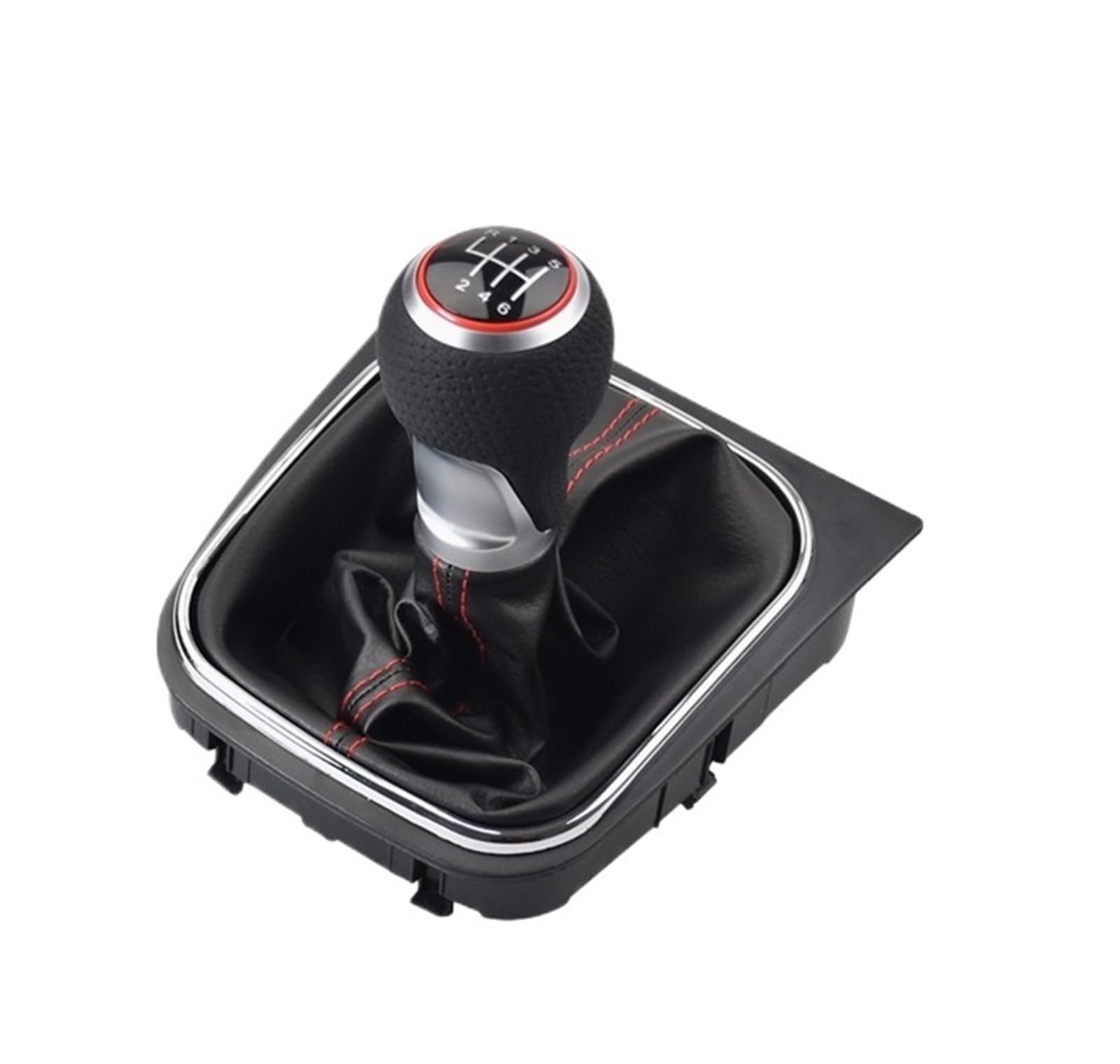 Auto Schaltknauf Für VW Für Golf 5 MK5 Rabbit Jetta 2004 2005 2006 2007 2008 2009 Für Golf 6 Jetta MK6 2010-2014 5 6-Gang-Schaltknauf(6 Speed-Red) von YBCVEPQ