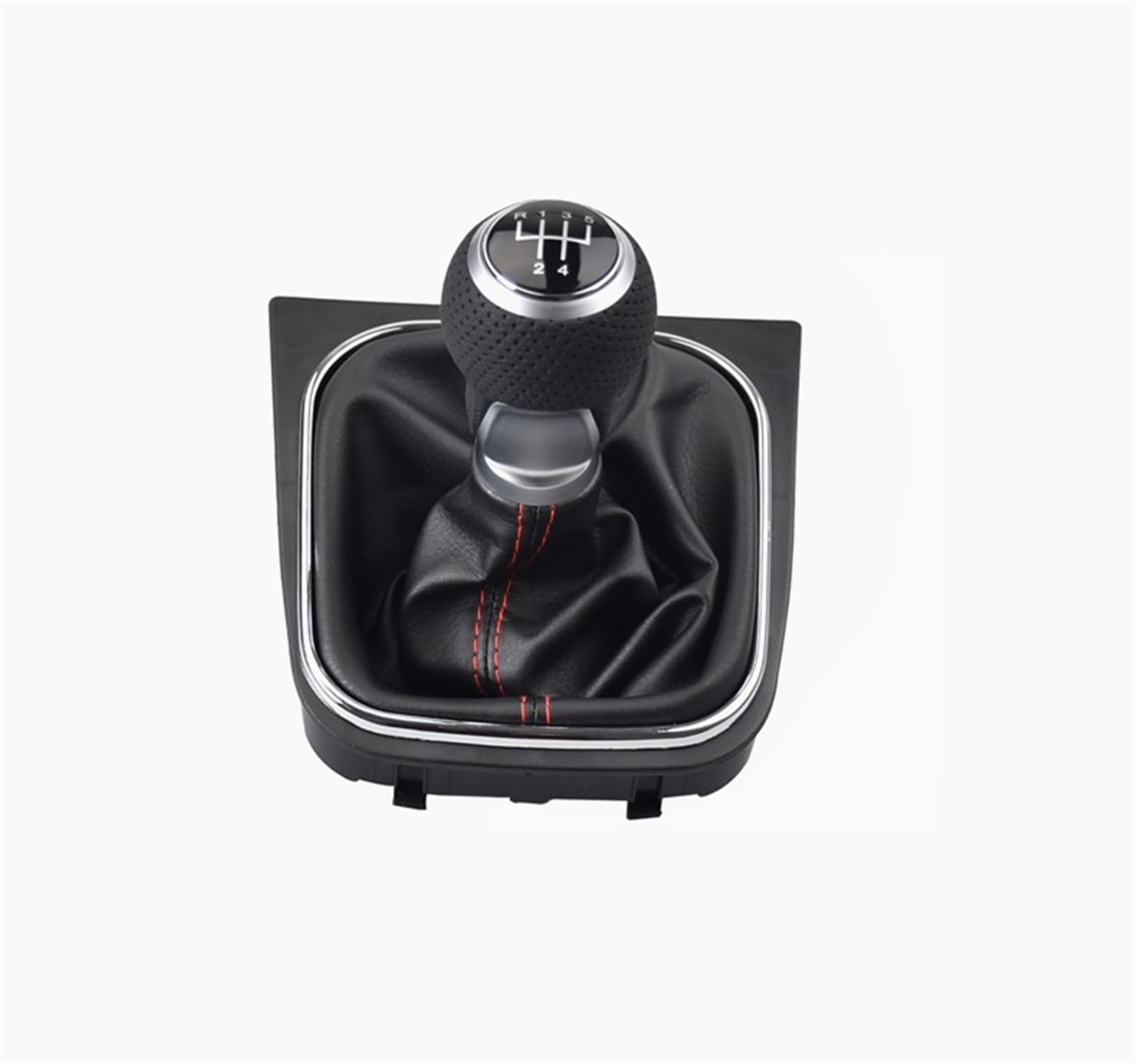 Auto Schaltknauf Kompatibel Mit VW Für Golf 5 MK5 Rabbit Jetta 2004 2005 2006 2007 2008 2009 Für Golf 6 Jetta MK6 2010–2014 5 6-Gang-Schaltknauf(5 Speed-Silver) von YBCVEPQ