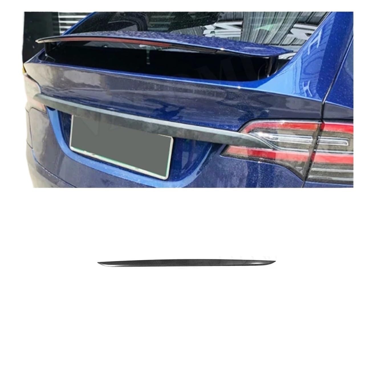 Auto Spoiler Wing Für Tesla Modell X SUV 2020 Hinten Stamm Spoiler Hinten Stamm Lip Carbon Faser Flügel Spoiler ABS Carbon Look(ABS Carbon Look) von YBCVEPQ