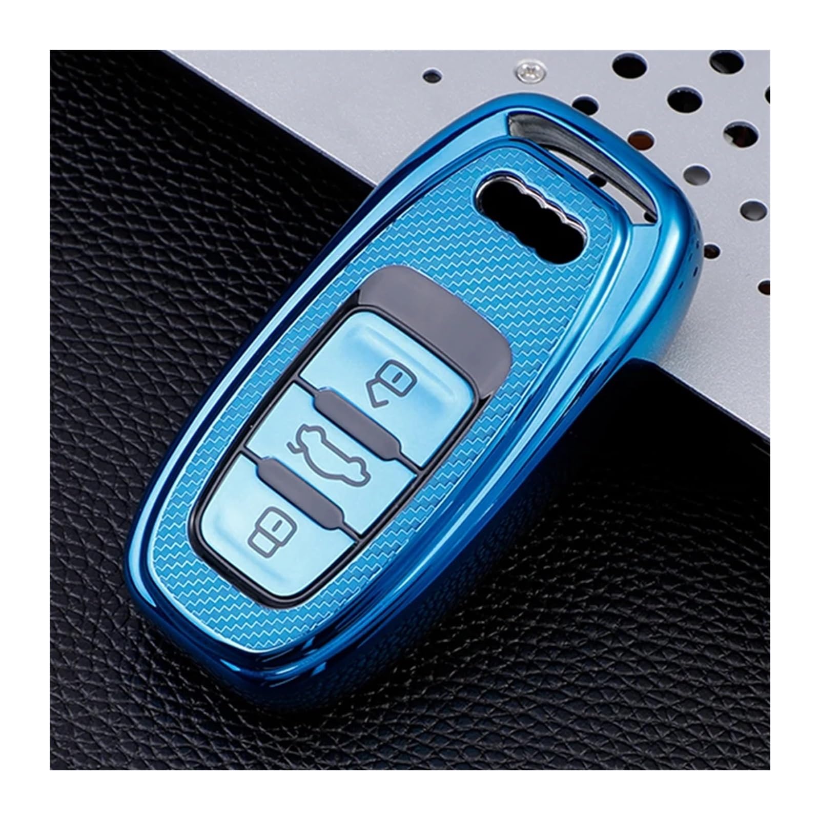 Autoschlüssel Gehäuse Für A4 A1 A3 S4 B7 B8 A6 A5 A7 A8 Q5 S5 S6 Q7 Carbon Faser Weichen TPU Auto Fernbedienung Schlüssel Fall Abdeckung Halter Shell Fob Zubehör(Blue) von YBCVEPQ