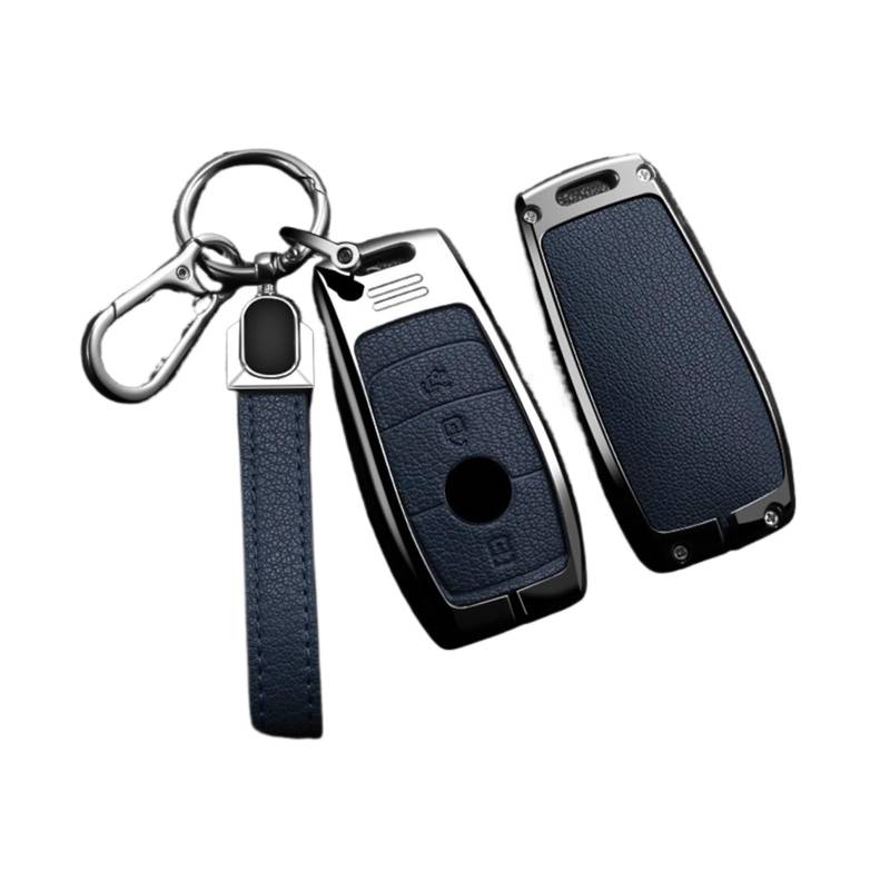 Autoschlüssel Gehäuse Für Benz A C E S Klasse W203 W204 W212 W213 W176 Legierung Stil Auto Schlüssel Fall Abdeckung Shell Fob Schlüssel Kette(A Elephant Grey 2) von YBCVEPQ