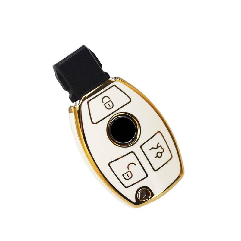 Autoschlüssel Gehäuse Für Benz ABCs Klasse AMG GLA CLA GLC W176 W221 W204 W205 Shell Fob Schlüsselbund Auto Schlüssel Fall Abdeckung schlüssel Tasche Zubehör(Yellow) von YBCVEPQ