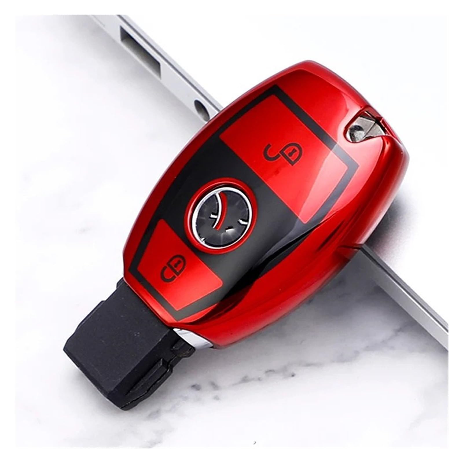 Autoschlüssel Gehäuse Für Benz W203 W204 W212 C180 GLK300 CLS CLK CLA SLK CSE Klasse Zubehör 2 Tasten Weiche TPU Auto Schlüssel Fall Abdeckung Shell(Red) von YBCVEPQ