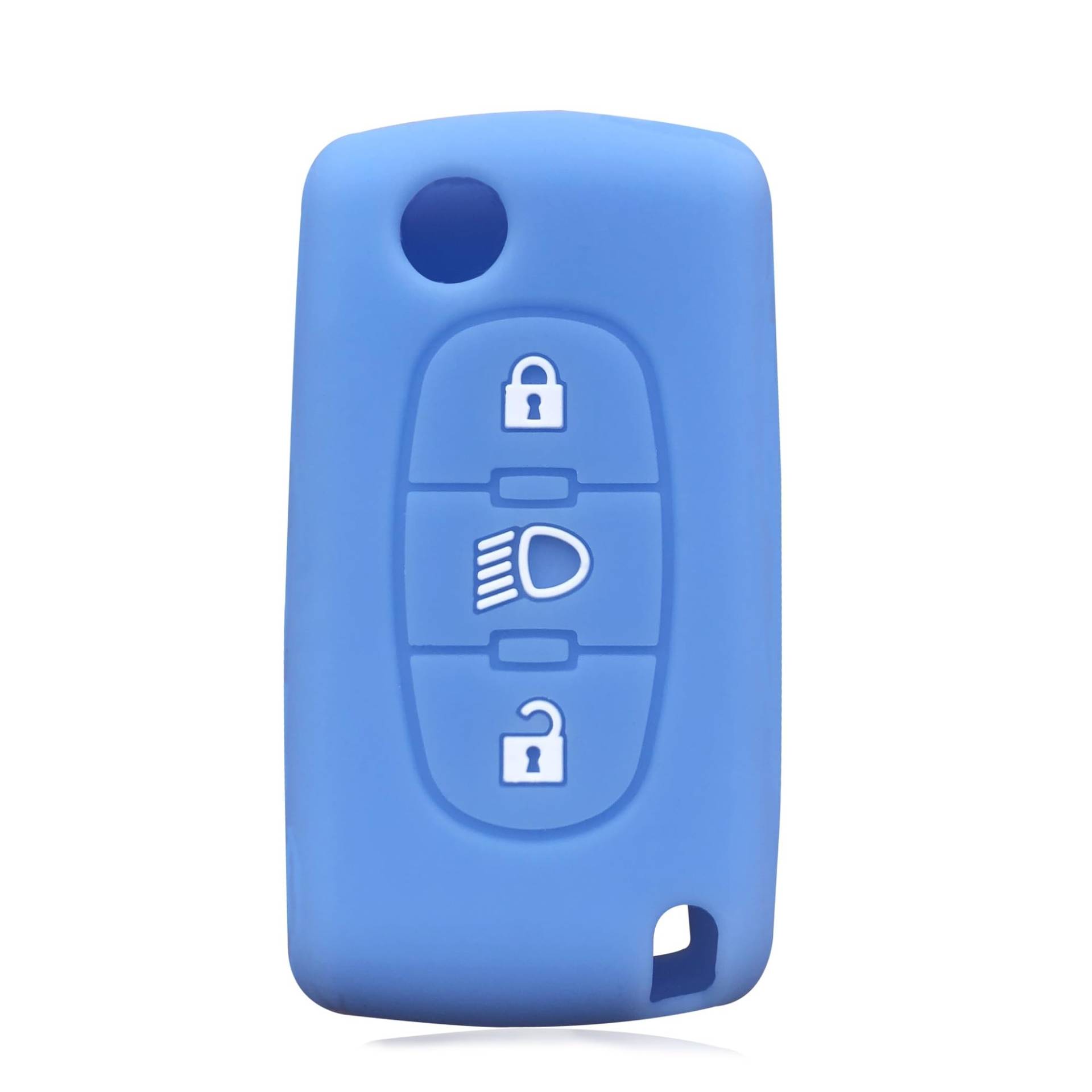 Autoschlüssel Gehäuse Für Citroen C4 Flip Remote Auto Schlüssel Fall Für Citroen C4 Kaktus Grand Picasso C5 C8 3 Tasten Auto Zubehör schlüsselbund(1light Blue) von YBCVEPQ