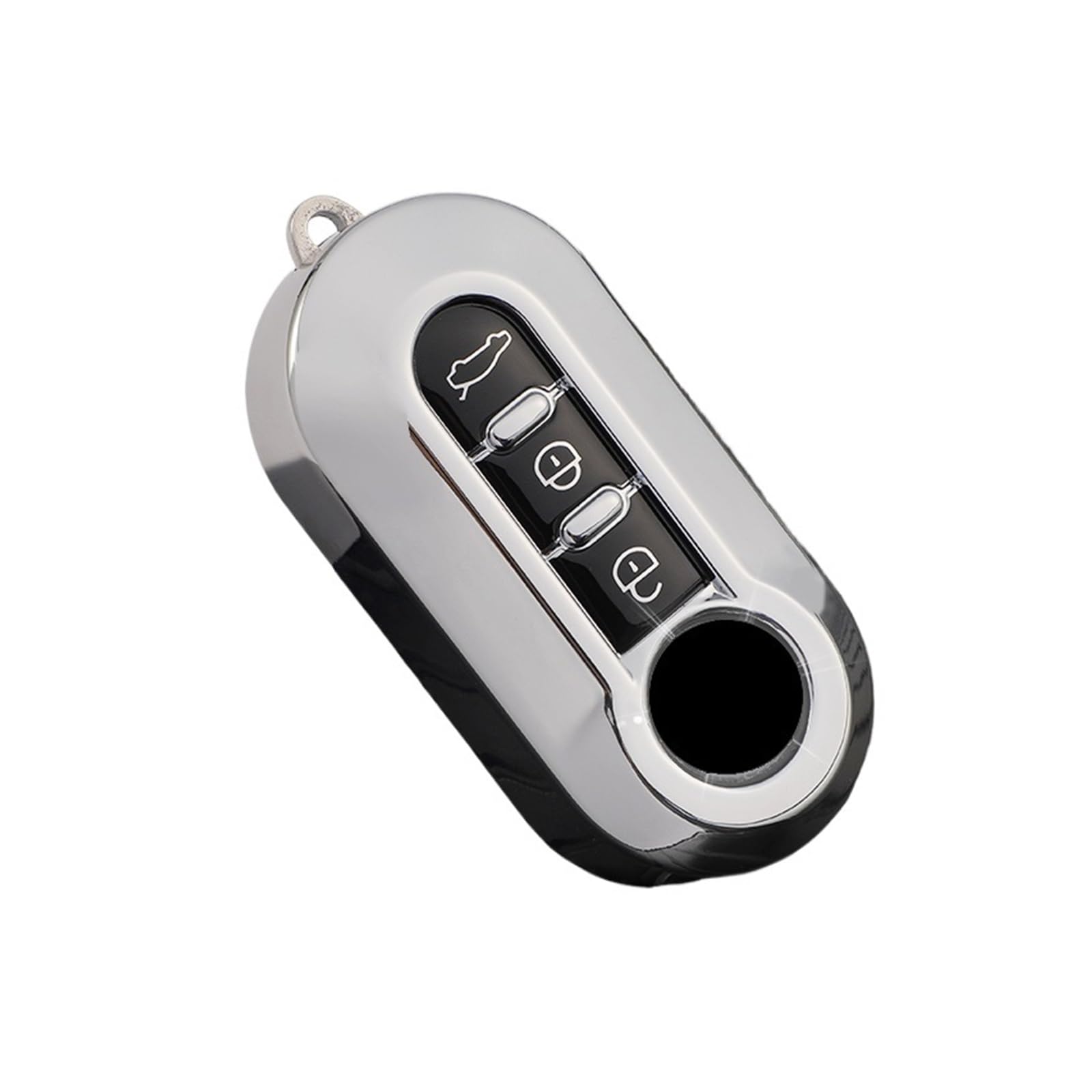 Autoschlüssel Gehäuse Für FIAT Ducato Panda Grande Punto Lancia Musa 3 Tasten TPU Auto Flip Schlüssel Fall Abdeckung Auto Shell Fob Schlüssel Abdeckung Schlüssel Shell(Silver) von YBCVEPQ