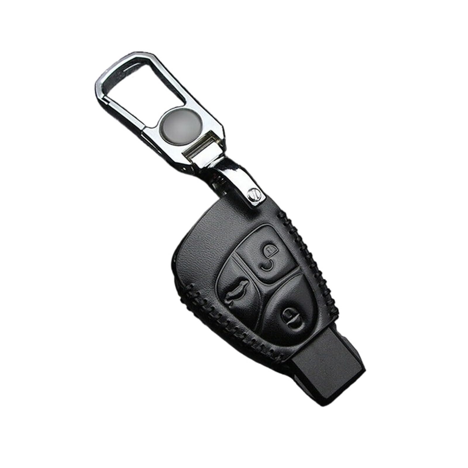 Autoschlüssel Gehäuse Für Mercedes Benz CBER Klasse GL CLS CLK SLK W203 W211 W204 3 Tasten Kette Fernbedienung Auto Schlüssel Fob Fall Abdeckung Halter Shell(Black) von YBCVEPQ