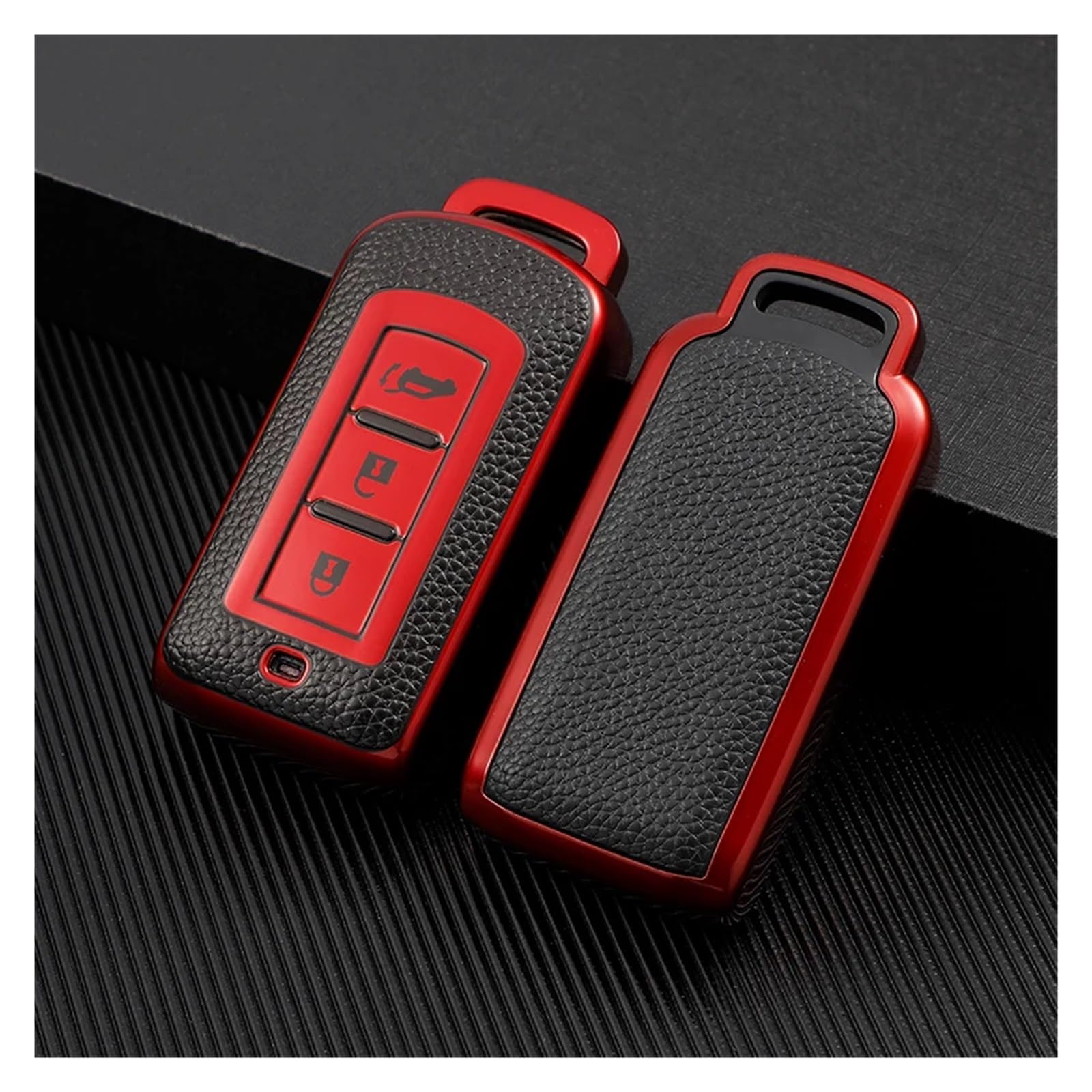 Autoschlüssel Gehäuse Für Mitsubishi Pajero 3 Outlander III 2013-2019 ASX 2020 TPU Auto Smart Key Case Schutzhülle Shell Halter Schlüsselbund(Red case) von YBCVEPQ