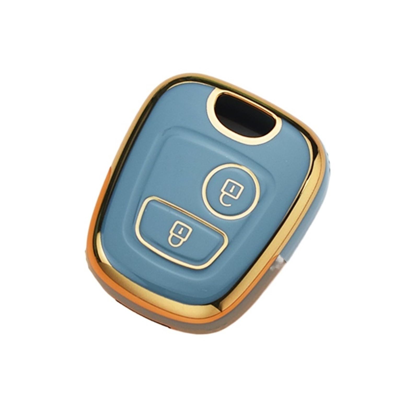 Autoschlüssel Gehäuse Für Peugeot 107 206 207 307 Für Citroen C1 C2 C3 C4 Für Toyota Aygo TPU Auto Fernbedienung Schlüssel Fall Abdeckung Shell Fob Schlüsselbund(Gold Edge Grey) von YBCVEPQ