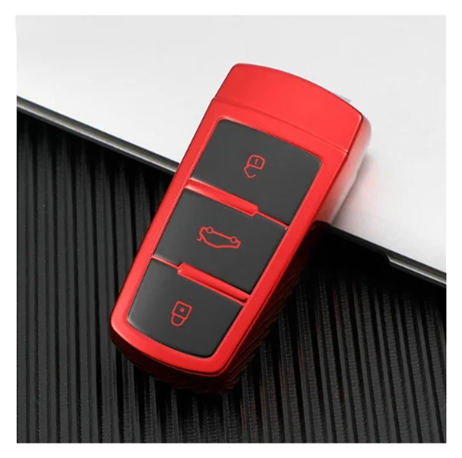 Autoschlüssel Gehäuse Für VW CC Passat B6 B7 Passat 3C CC Protecotr Fob Keyless TPU Auto Remote Key Case Control Schutzhülle(Red Key Shell) von YBCVEPQ