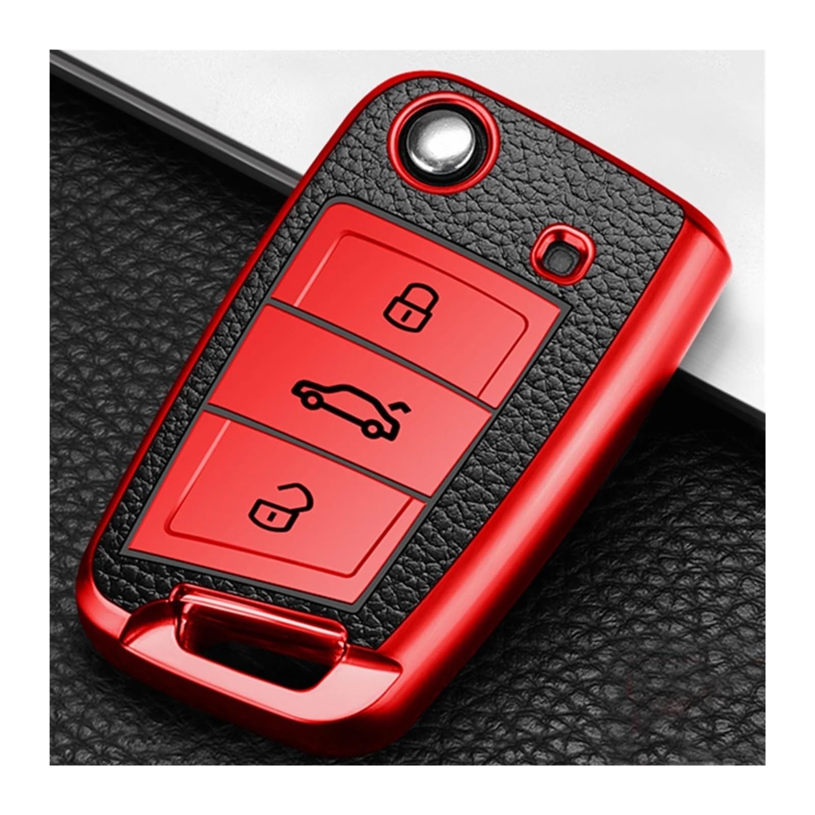 Autoschlüssel Gehäuse Für VW MK7 GTI 7 Golf 7 Golf R Skoda Octavia A7 Sitz TPU Auto Auto Schlüssel Fall Folding Remote Shell Fob Abdeckung(Red) von YBCVEPQ