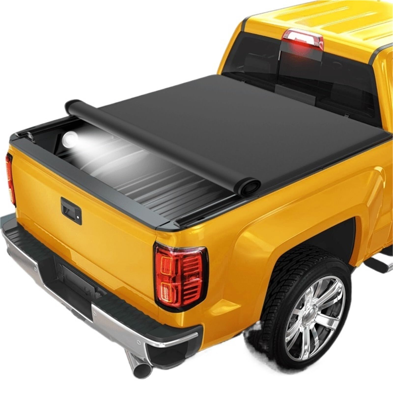 YBDFCBF 6 Fuß aufrollbare Laderaumabdeckung, kompatibel mit Ford Ranger 2016–2024 LKW-Ladefläche mit LED-Lampe von YBDFCBF