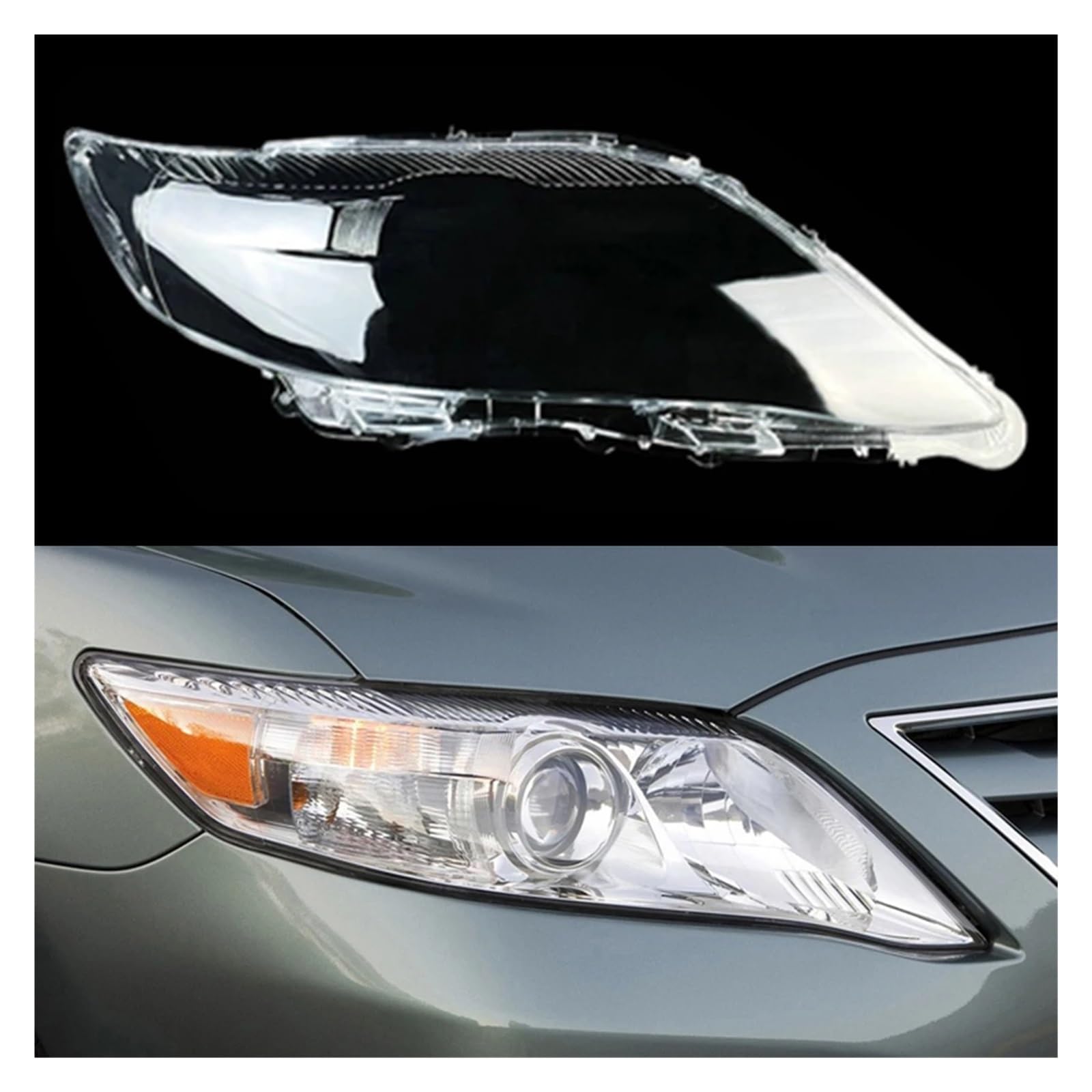 YBDFCBF Auto Front Glas Objektiv Scheinwerfer Transparent Lampenschirm Auto Lampe Shell Lichter Gehäuse Kompatibel for Toyota Camry 2010 Scheinwerfer Abdeckung Kappen(Right) von YBDFCBF