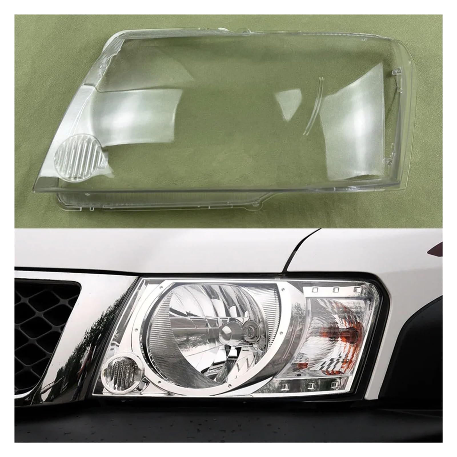 YBDFCBF Auto Front Scheinwerfer Abdeckung Auto Scheinwerfer Lampenschirm Lampcover Kopf Lampe licht Glas Objektiv Shell Caps Kompatibel for Nissan Patrol 2004~2011(Left) von YBDFCBF