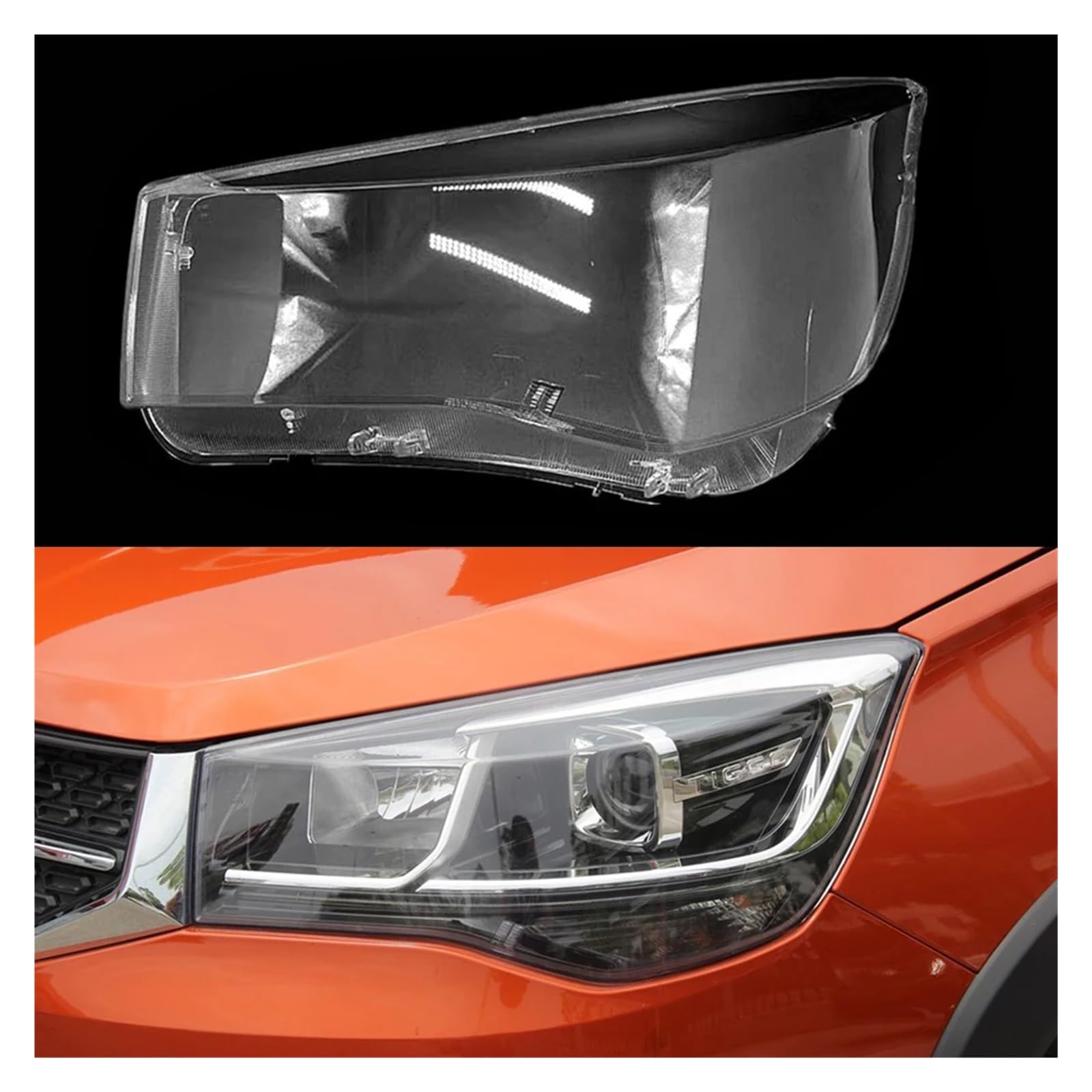 YBDFCBF Auto-Lichtkappen, kompatibel mit Chery Tiggo 3x 2016–2020, Auto-Scheinwerferabdeckung, Lampenabdeckung, transparenter Lampenschirm, Glaslinsengehäuse, Scheinwerferschale(Left) von YBDFCBF