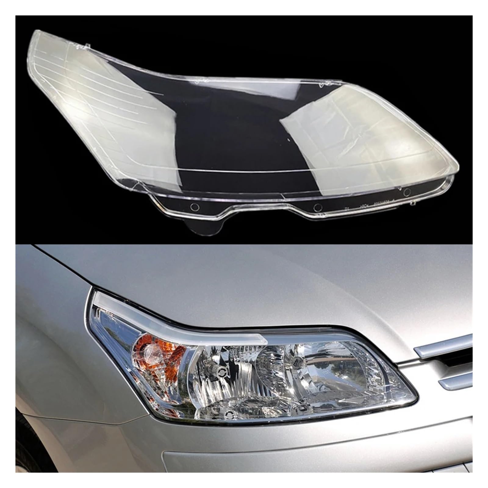 YBDFCBF Auto Scheinwerfer Abdeckung Objektiv Glas Shell Front Scheinwerfer Lampenschirm Auto Licht Lampe Fall Kompatibel for Citroen C-Quatre C-triomphe 2008-2011(Right) von YBDFCBF