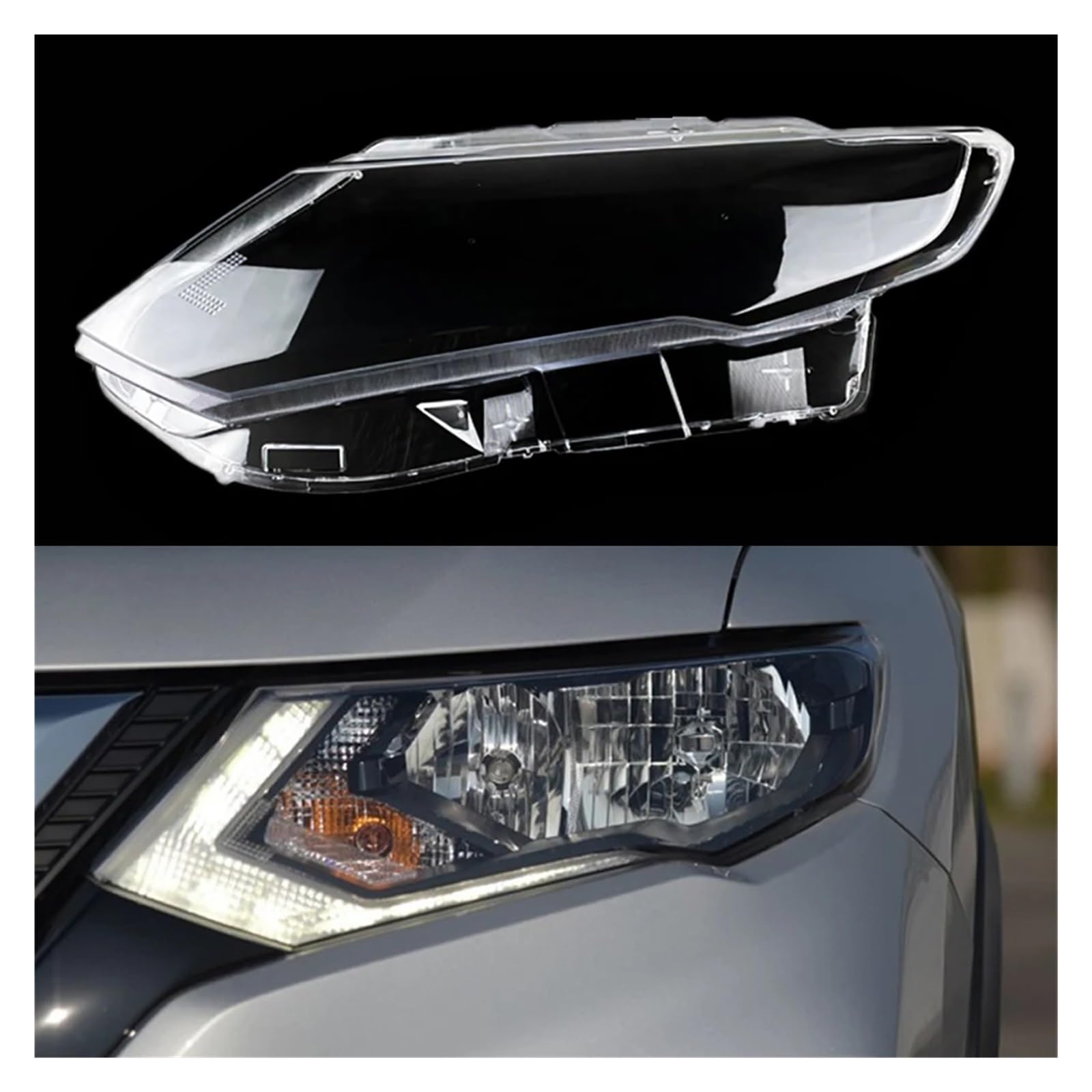 YBDFCBF Auto Scheinwerfer Glas Abdeckung Kopf Licht Objektiv Automobil Scheinwerfer Abdeckungen Styling Lampenschirm Kompatibel for Nissan X-Trail 2017 2018 2019 2020(Left) von YBDFCBF