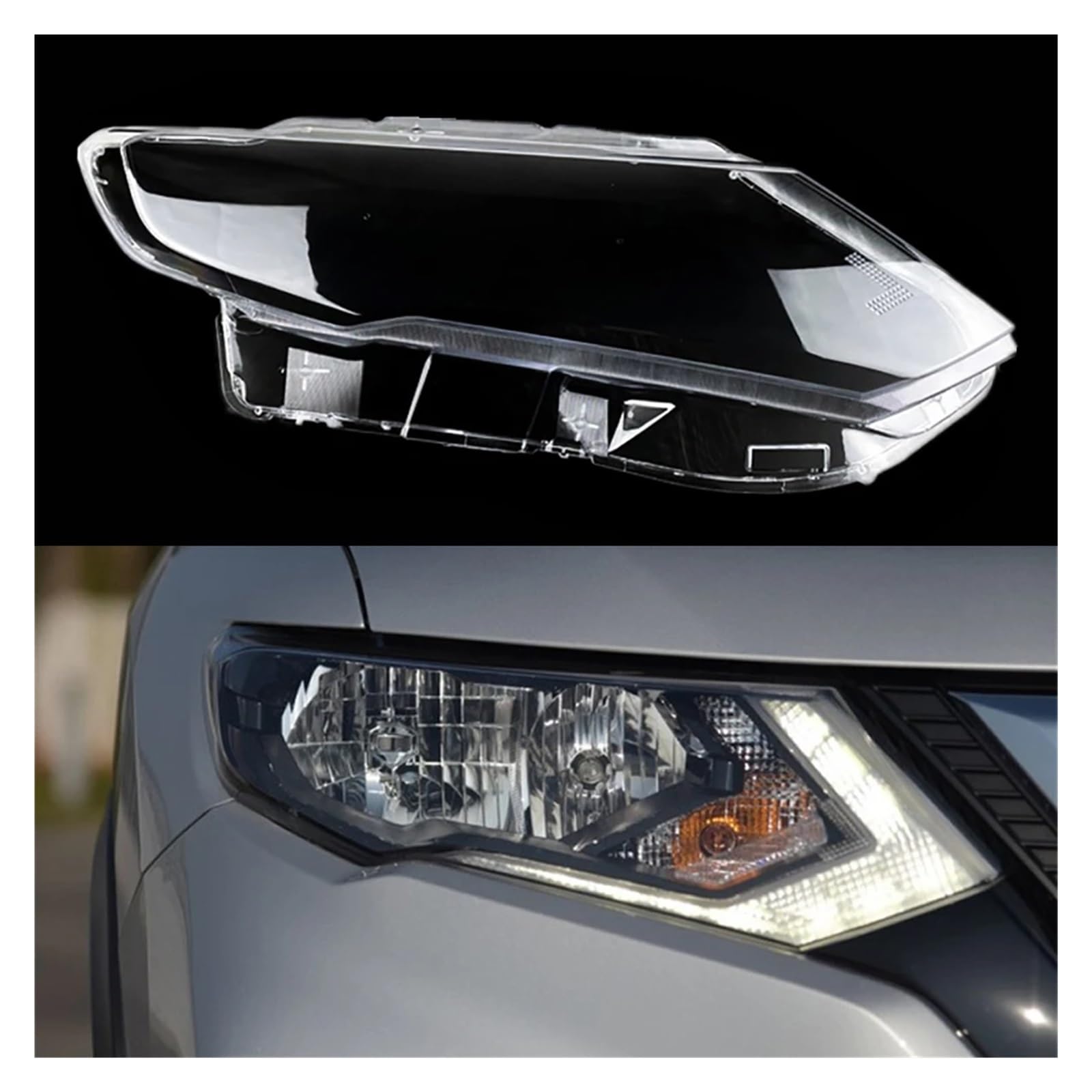 YBDFCBF Auto Scheinwerfer Glas Abdeckung Kopf Licht Objektiv Automobil Scheinwerfer Abdeckungen Styling Lampenschirm Kompatibel for Nissan X-Trail 2017 2018 2019 2020(Right) von YBDFCBF