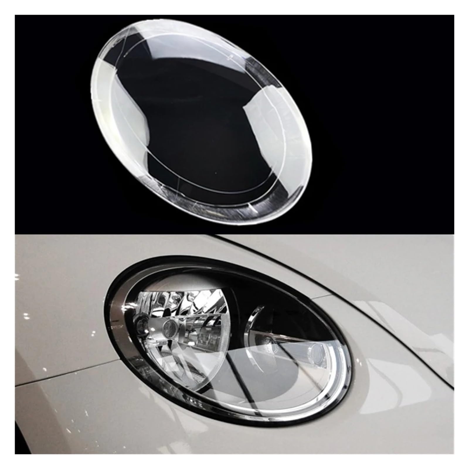 YBDFCBF Auto Transparente Abdeckung Scheinwerfer Glas Shell Lampe Schatten Scheinwerfer Objektiv Abdeckung Kompatibel for VW Käfer 2013~2019 Auto Licht Kappen(Right) von YBDFCBF