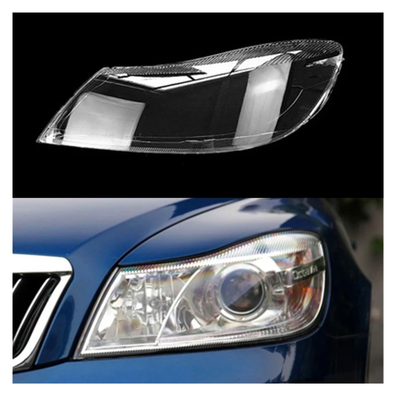 YBDFCBF Autoscheinwerferlinse Glas Lampenabdeckung Abdeckung Lampenschirm Helle Schale Produkt Transparent Kompatibel for Skoda Octavia 2010 2011 2012 2013 2014(Left) von YBDFCBF