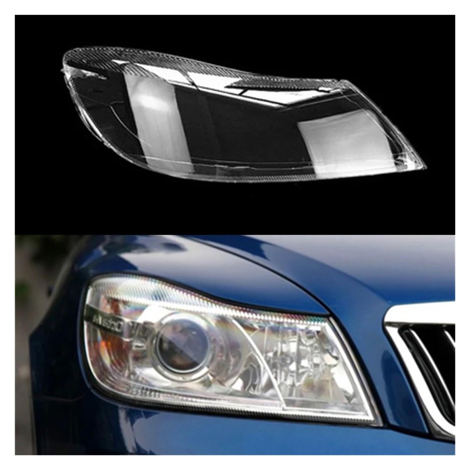 YBDFCBF Autoscheinwerferlinse Glas Lampenabdeckung Abdeckung Lampenschirm Helle Schale Produkt Transparent Kompatibel for Skoda Octavia 2010 2011 2012 2013 2014(Right) von YBDFCBF