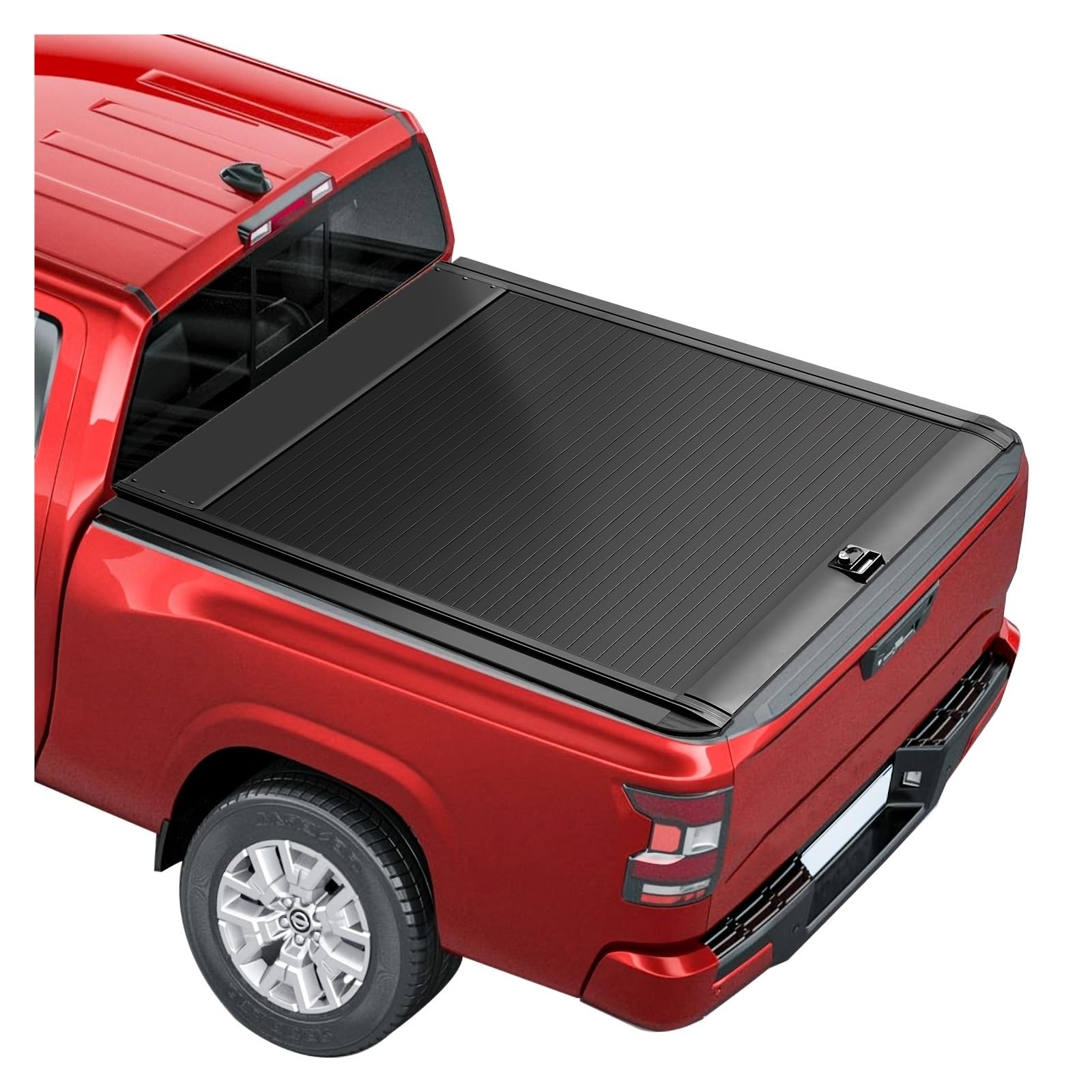 YBDFCBF Einziehbare Harte Laderaumabdeckung aus Aluminium, kompatibel mit Rivian R1T 2021–2025 Pickup-Truck-Ladeflächenabdeckung(Combination Lock) von YBDFCBF