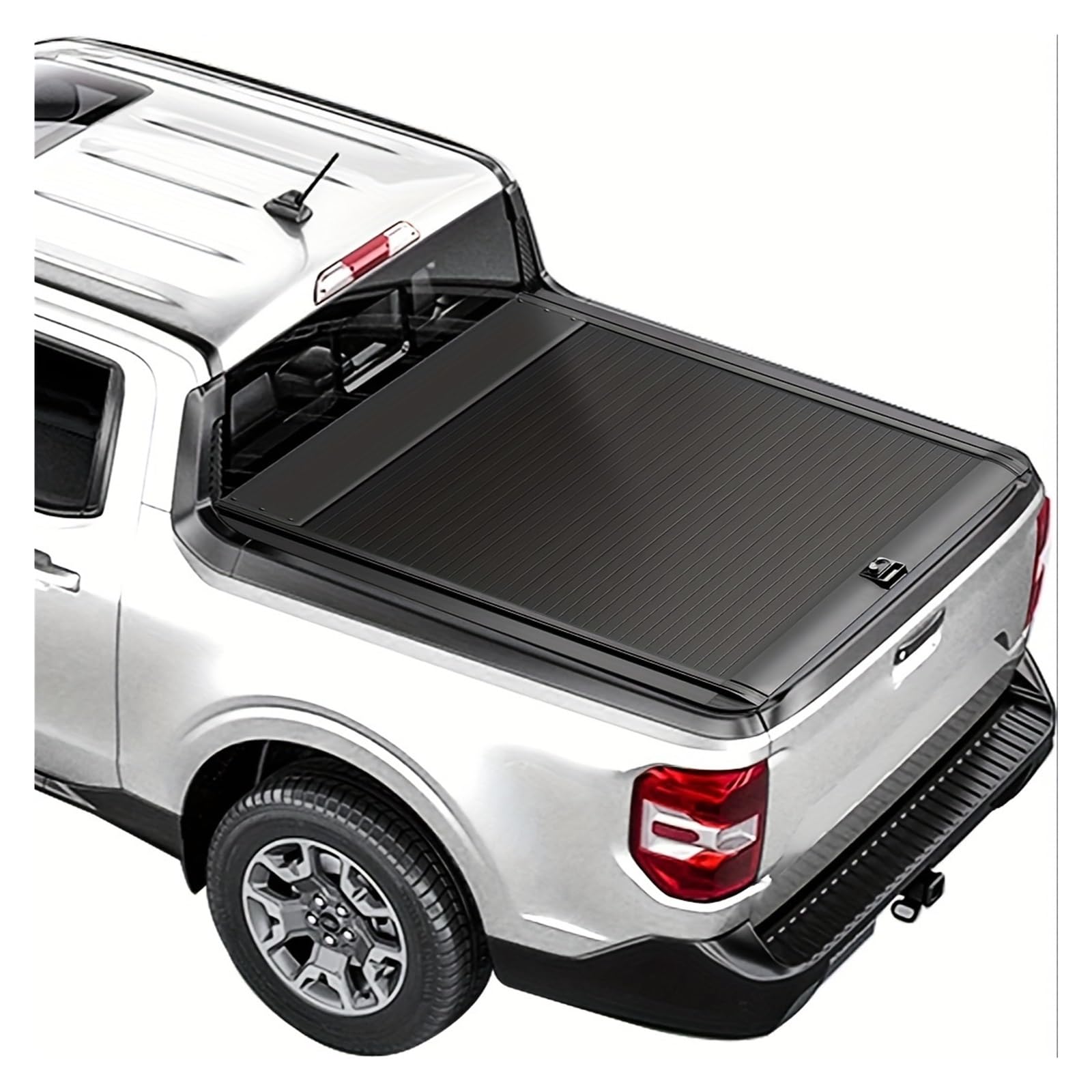 YBDFCBF Einziehbare Laderaumabdeckung for Pickup-Trucks, kompatibel mit SsangYong REXTON Sports MUSSO 2005–2024. Nachrüstung des hinteren Fachdeckels verdickt(Combination Lock) von YBDFCBF