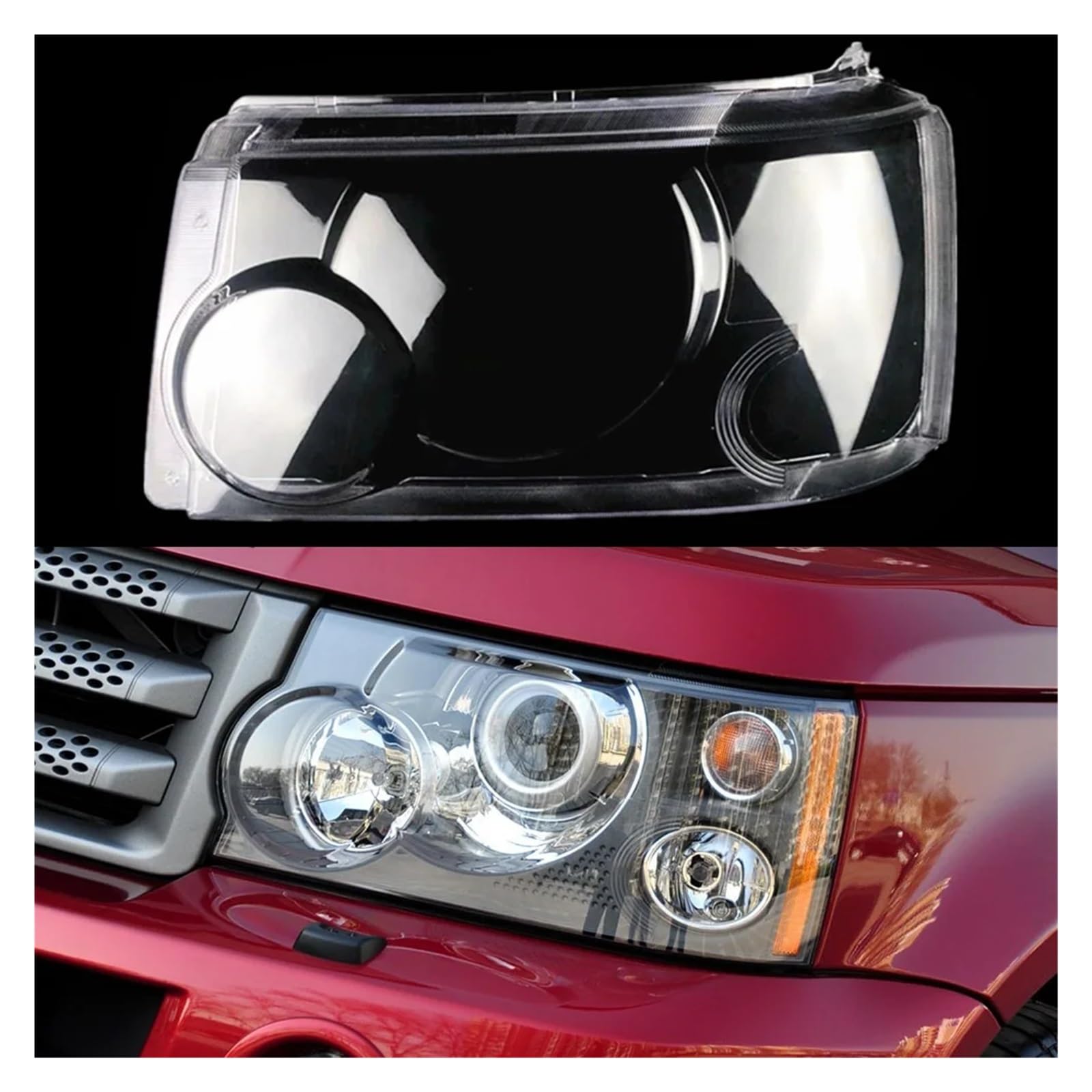 YBDFCBF Frontglaslinse, Scheinwerfergehäuse, Lichtergehäuse, transparenter Lampenschirm, kompatibel mit Land Rover Range Rover Sport 2005–2009. Scheinwerferabdeckung(Left) von YBDFCBF