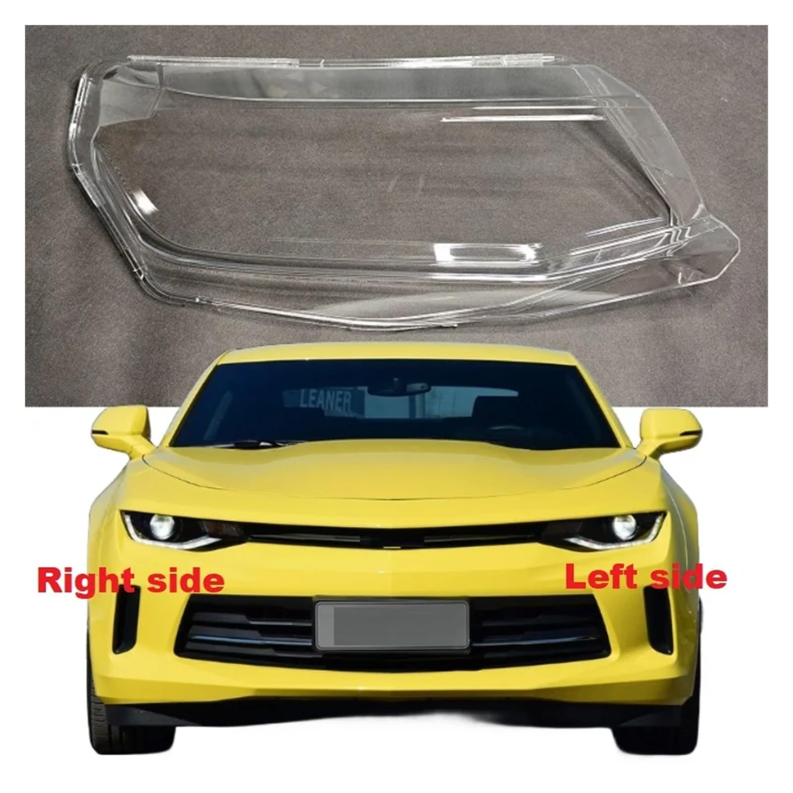 YBDFCBF Frontscheinwerfer-Objektivschale, Scheinwerfer-Glasabdeckung, transparenter Lampenschirm, Kopflicht-Lampenschirm, kompatibel for Chevrolet Camaro 2016 2017 2018(Left Side) von YBDFCBF