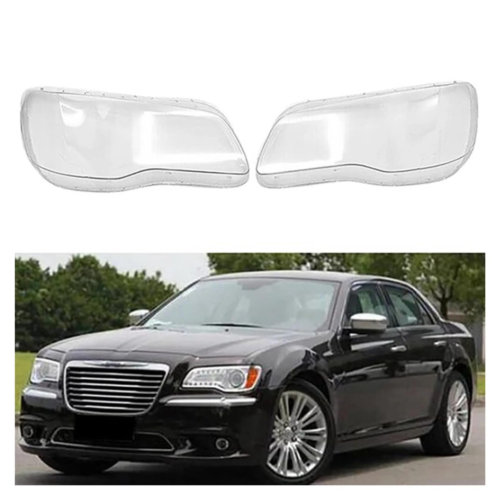 YBDFCBF Frontscheinwerfer Shell Lampenschirm Scheinwerferlinse Transparente Scheinwerferabdeckung Kompatibel for Chrysler 300C 2011-2021(Left and right) von YBDFCBF