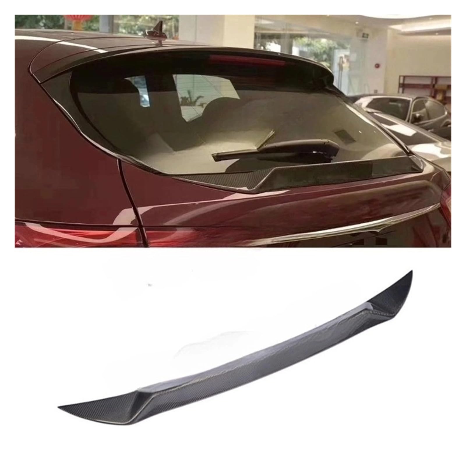 YBDFCBF Karbonfaser-Bodykit, kompatibel mit Maserati Levante 4-Türer 2016–2019, Frontlippensplitter, Lüftungsverkleidung, Abdeckungen, Hecklippen-Mittelspoiler(Rear Middle Spoiler) von YBDFCBF