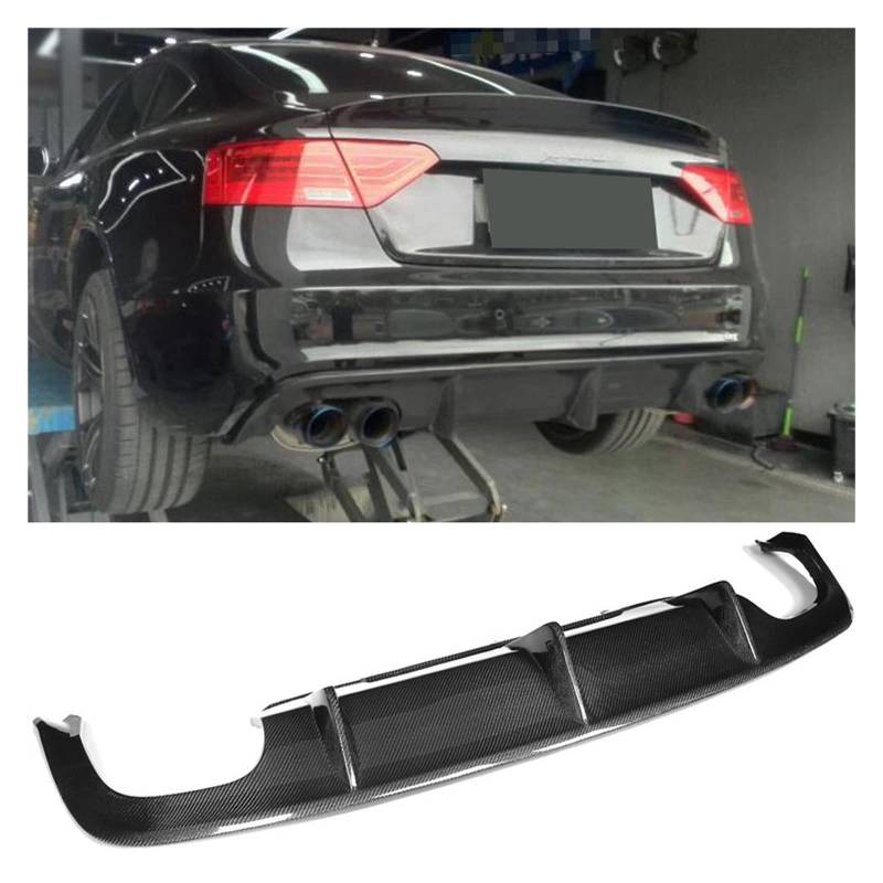 YBDFCBF Kohlefaser-Heckstoßstangen-Diffusorlippe, kompatibel mit Audi A5 Sline S5 Sedan Cabrio Coupe 2012–2016. Nicht standardmäßiger Heckdiffusor aus FRP(Carbon Fiber) von YBDFCBF