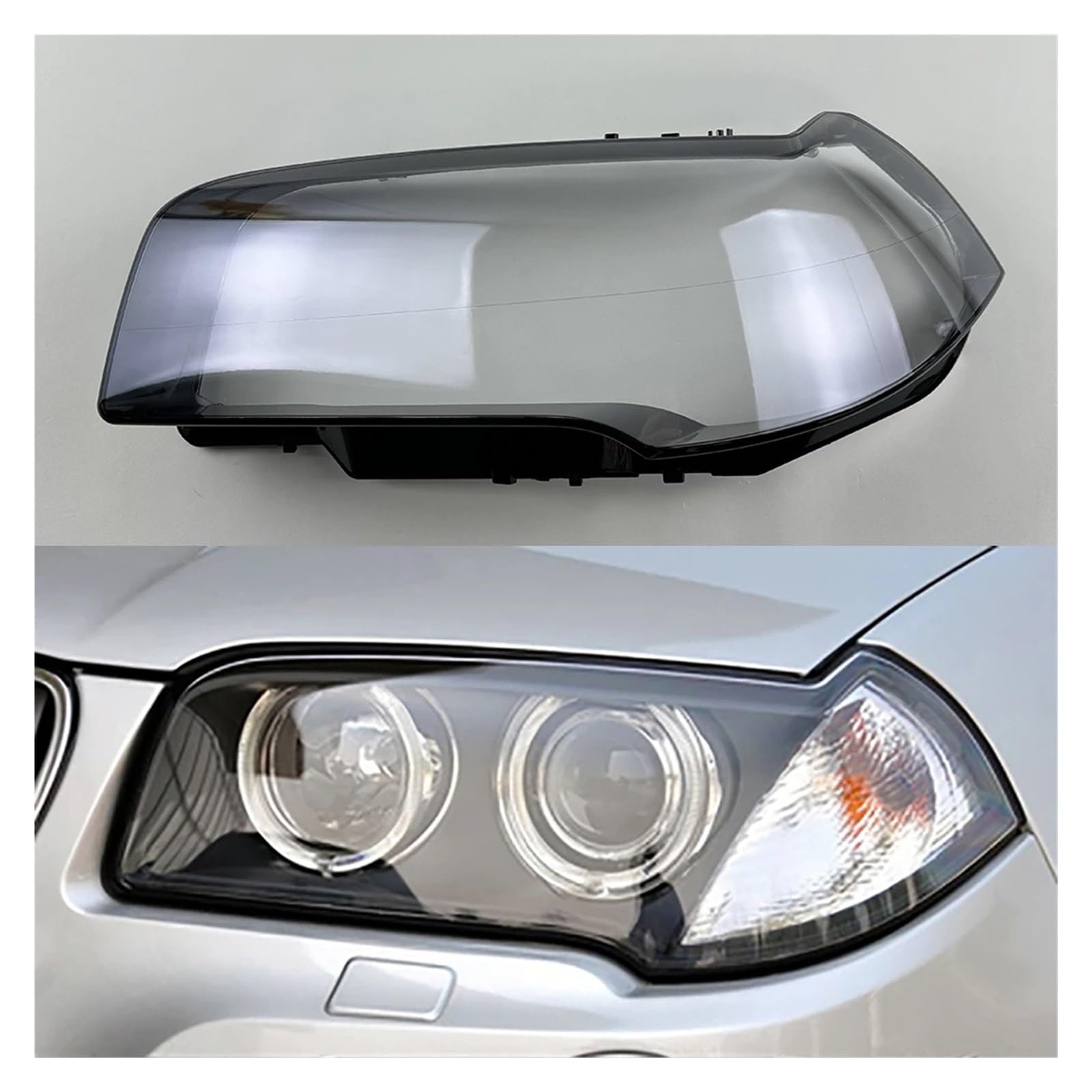 YBDFCBF Kompatibel for BMW X3 E83 2006-2010 Front Scheinwerfer Abdeckung Transparente Lampe Schatten Scheinwerfer Shell Objektiv Ersetzen Original lampenschirm(Left) von YBDFCBF