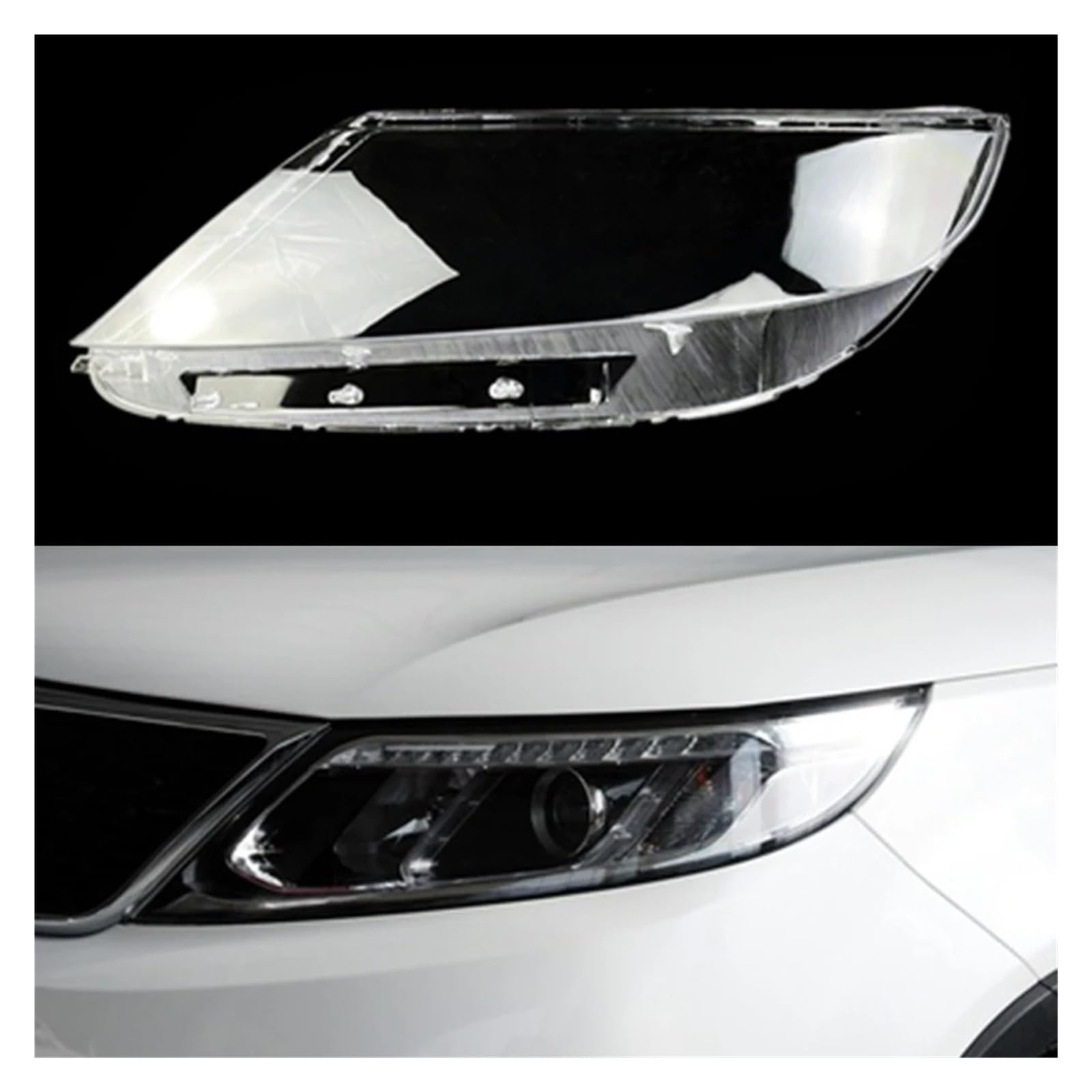 YBDFCBF Kompatibel for Kia Sorento 2013 2014, Auto-Ersatz, transparenter Lampenschirm, Lampenschirm, Frontscheinwerfer-Abdeckung, Glaslinsenschale, Lichtkappen(Left) von YBDFCBF